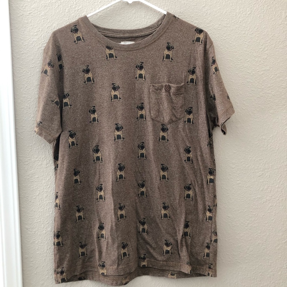Alphabeta Men's Novelty Short Sleeve Pug Shirt